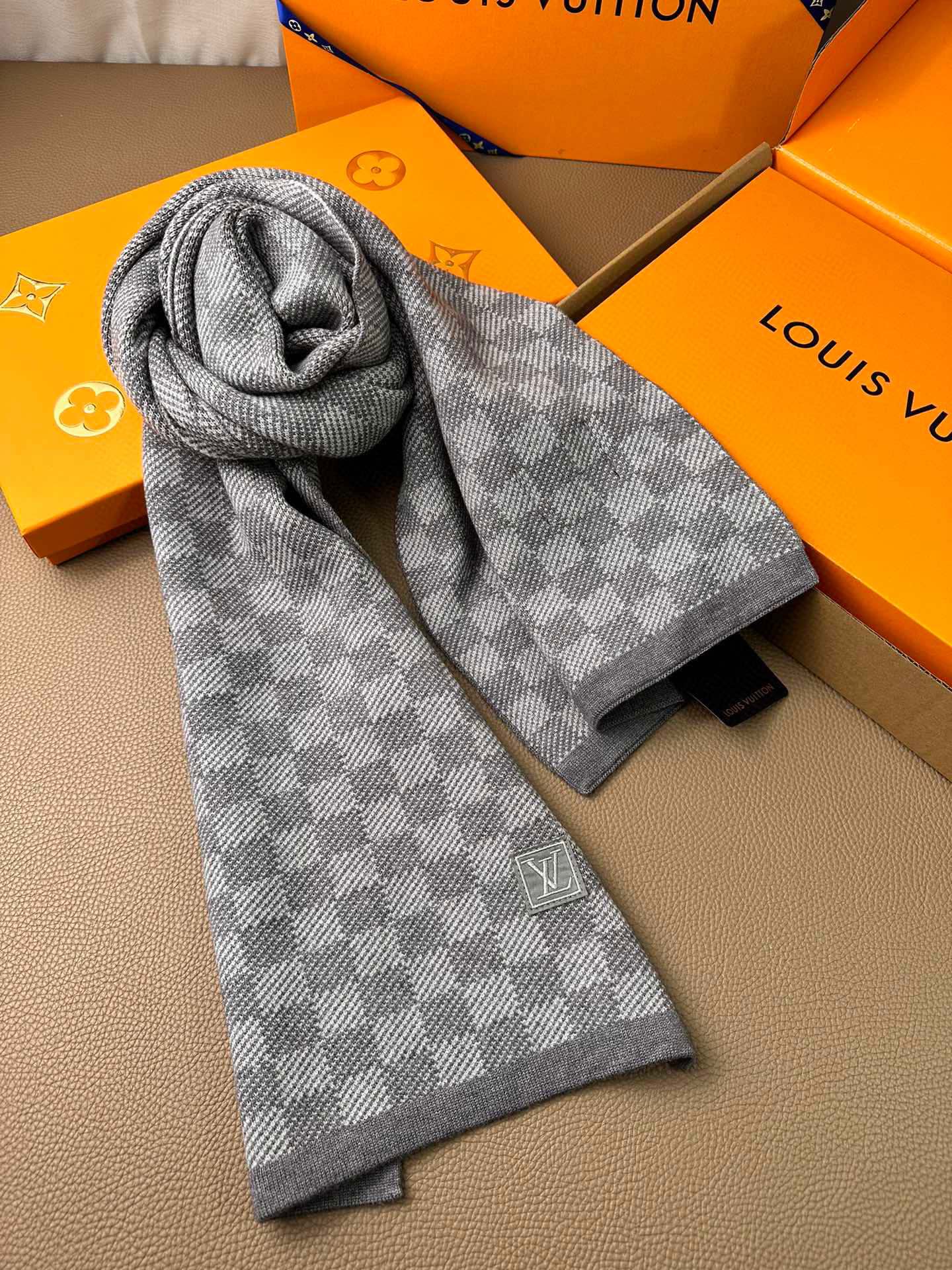 LV エシャルプ・プティ ダミエ マフラー ルイヴィトン スカーフ 偽物 ユニセックス-3