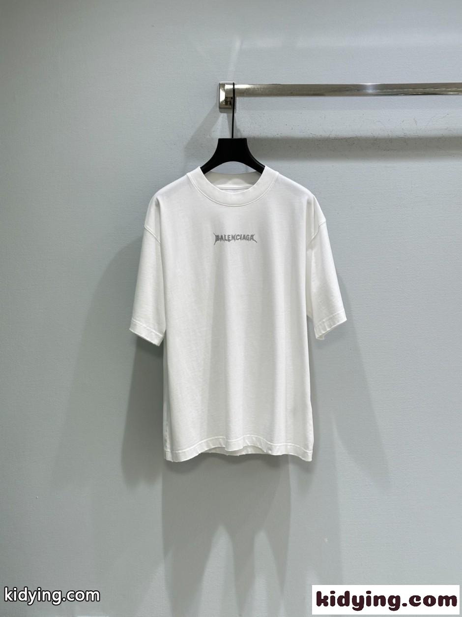 バレンシアガ Tシャツ コピー シンプル コットン 半袖Tシャツ ホワイト-0