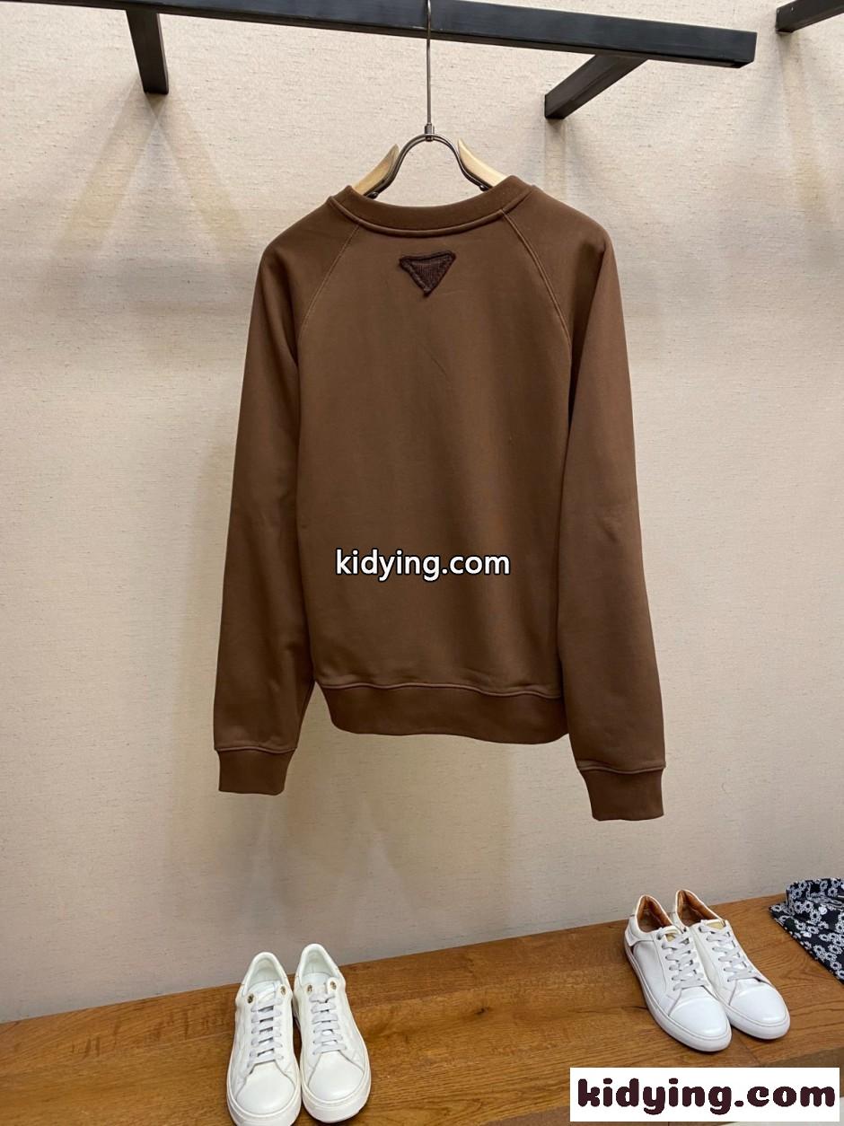定番 コットン クルーネック スウェットシャツ プラダ Tシャツ 偽物-0