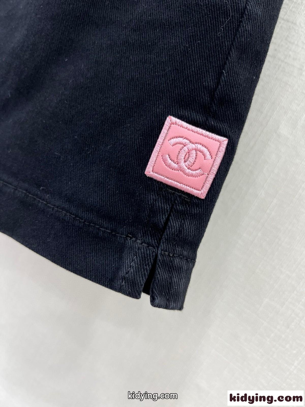 定番 合わせやすい シャネル パンツ コピー レディース デニム ショートパンツ ブラック-0