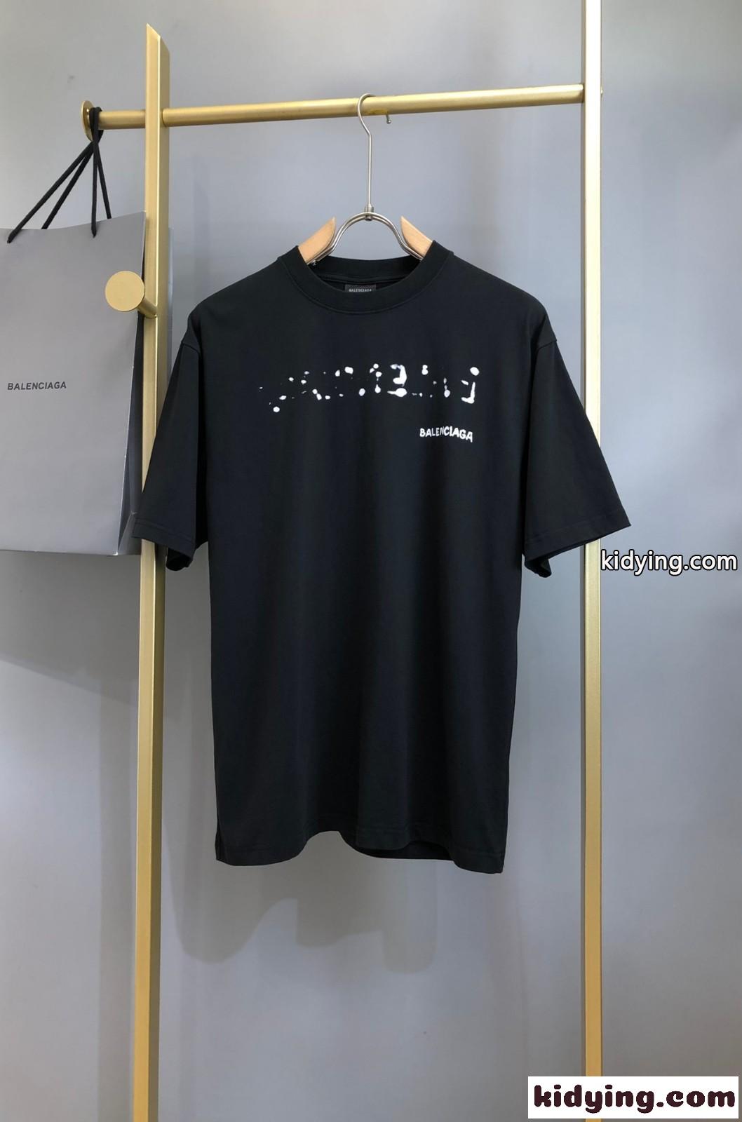 おしゃれ 人気 プリント クルーネック バレンシアガ Tシャツ コピー ユニセックス-0