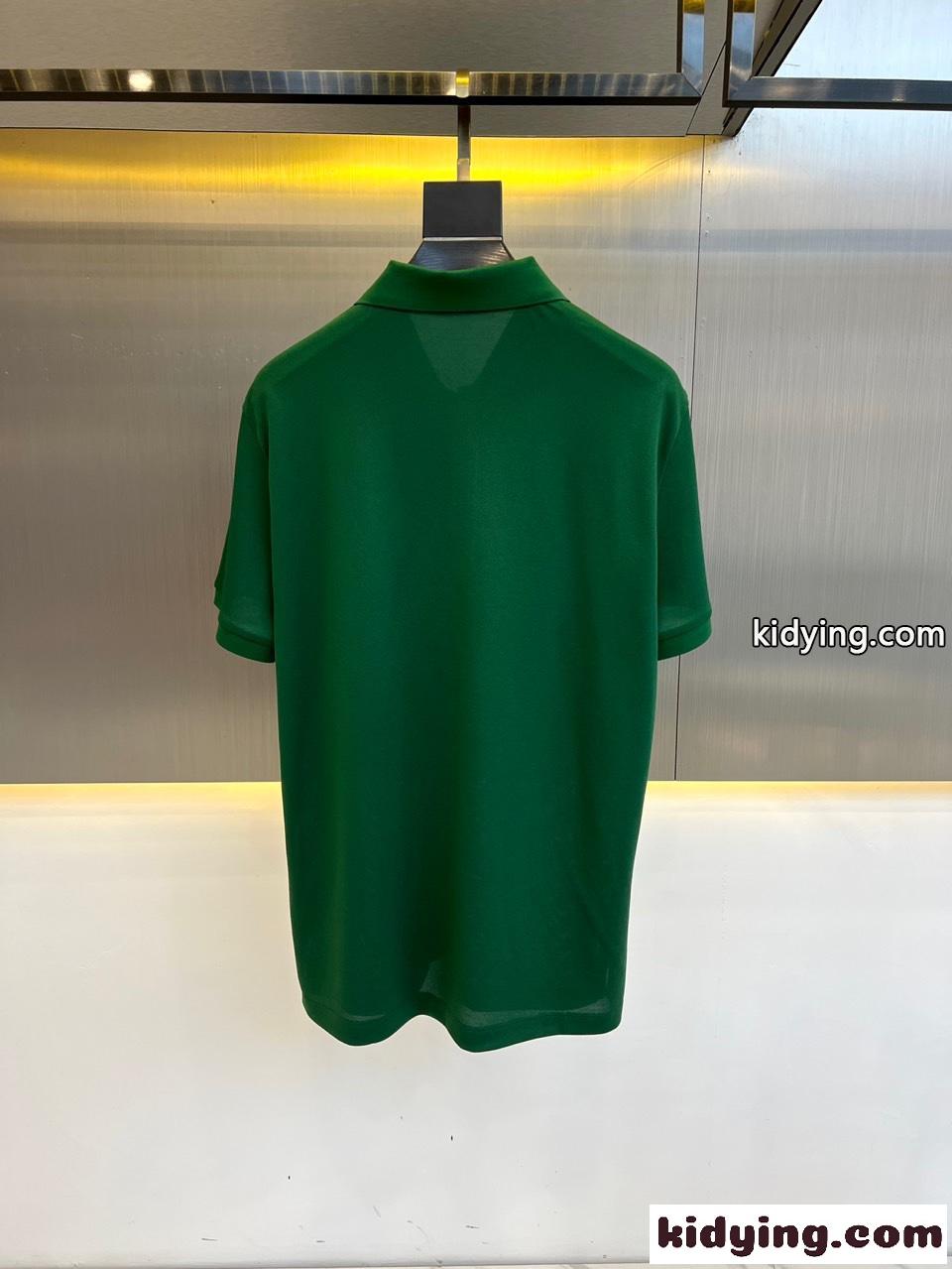 クラシック バーバリー 半袖Tシャツ コピー コットンピケ ポロシャツ グリーン-3