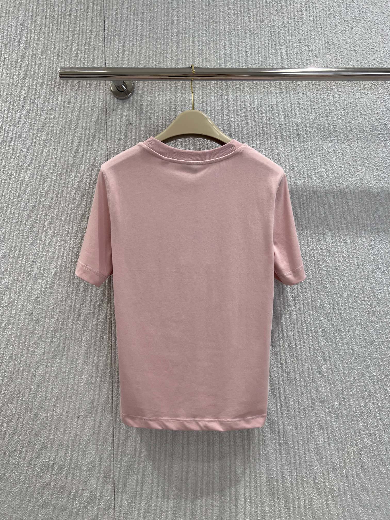ゴシックロゴ コットンTシャツ バーバリー Tシャツ コピー クルーネック ピンク-1