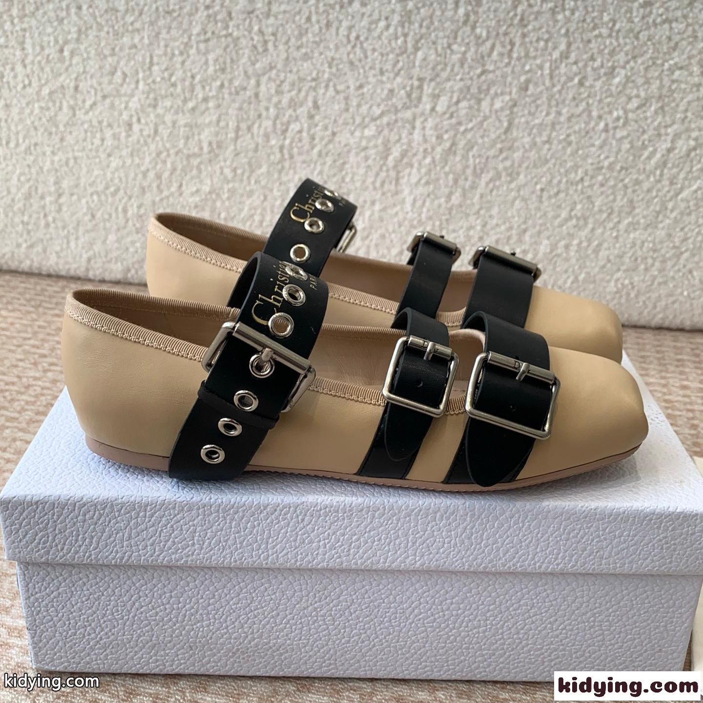 大人クールデザイン&Dior Punk バレリーナ スーパーコピー レザー ベージュ-0