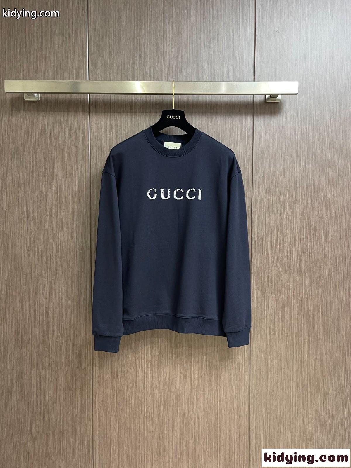 定番 ゆったり グッチ Tシャツ コピー コットン スウェットシャツ クルーネック-1
