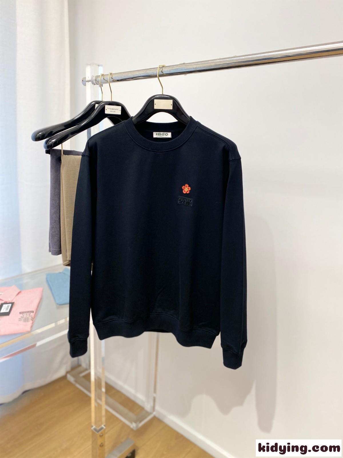 BOKE FLOWER エンブロイダリー クラシック スウェット ケンゾー Tシャツ コピー ブラック-0