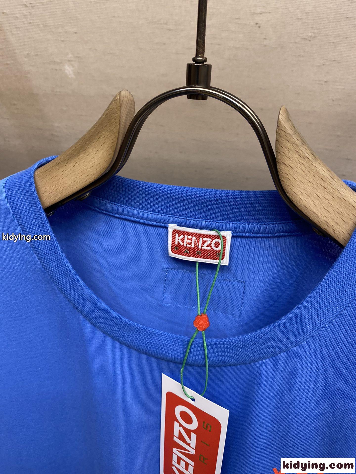 おしゃれ 人気 クルーネック エレファント 半袖Tシャツ メンズ ケンゾー Tシャツ コピー ブルー-0