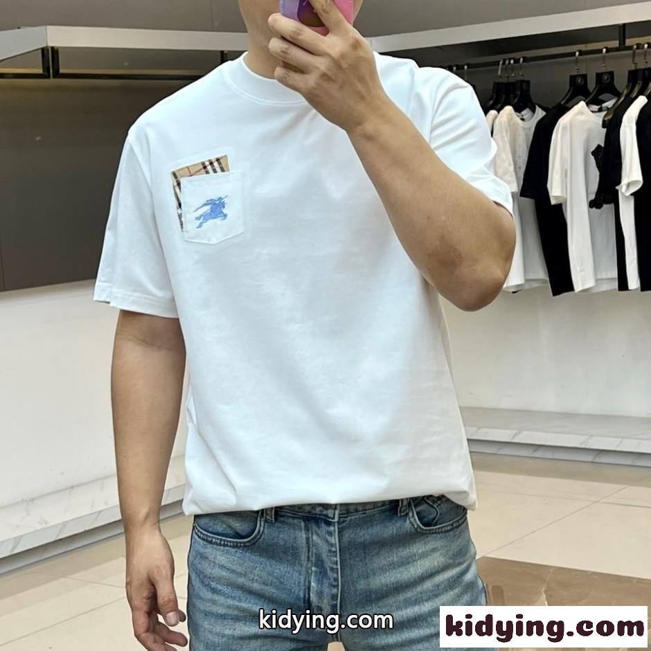 カジュアル ロゴ コットン 半袖Tシャツ バーバリー Tシャツ 偽物 ホワイト-1