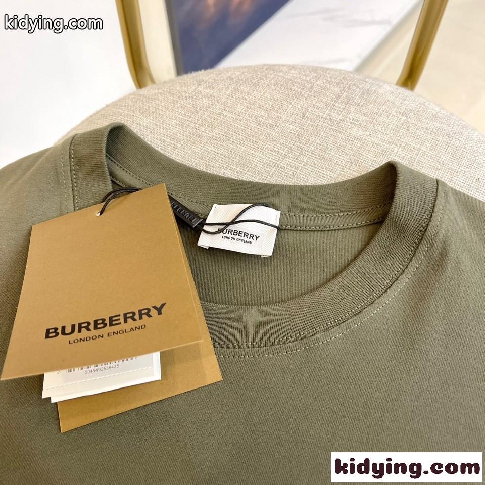 ベーシック 着回し ロゴ クルーネック バーバリー Tシャツ コピー メンズ 半袖 トップス グリーン-2