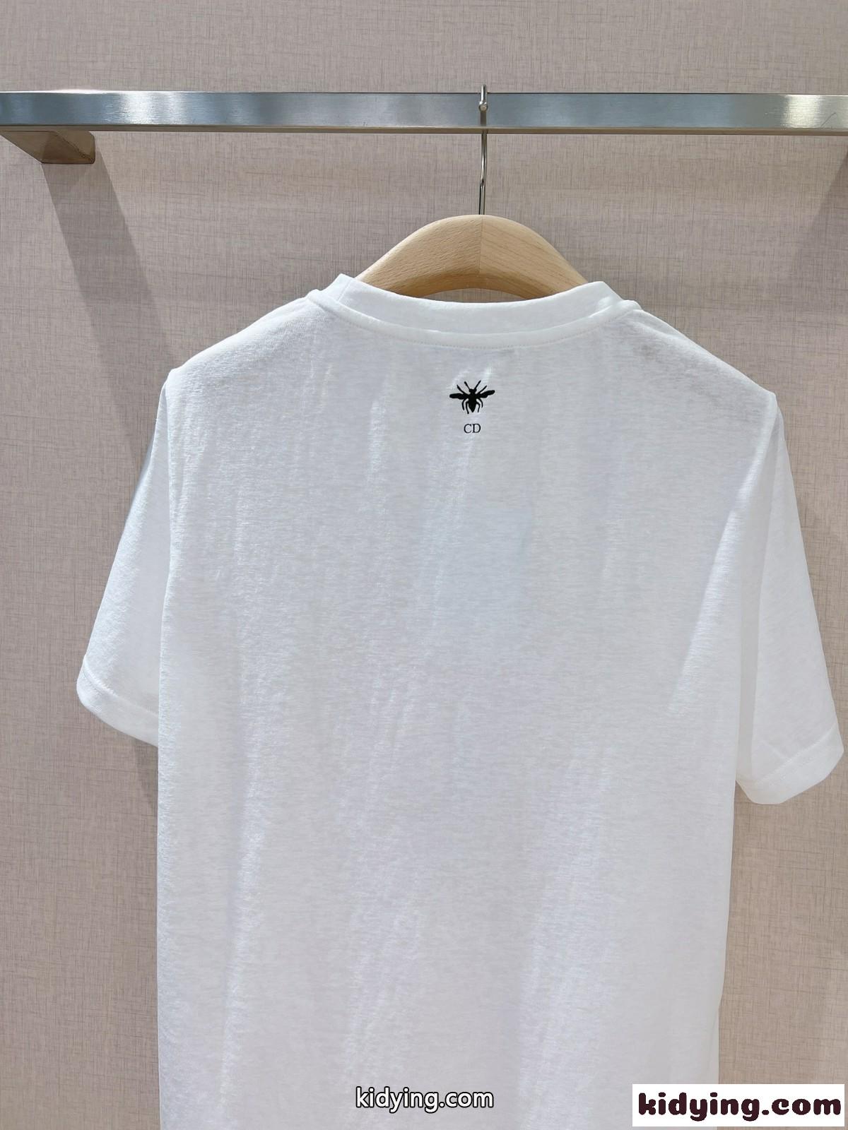 クリスチャン・ディオール Tシャツ コピー カジュアル 合わせやすい プリント クルーネック 半袖Tシャツ-4