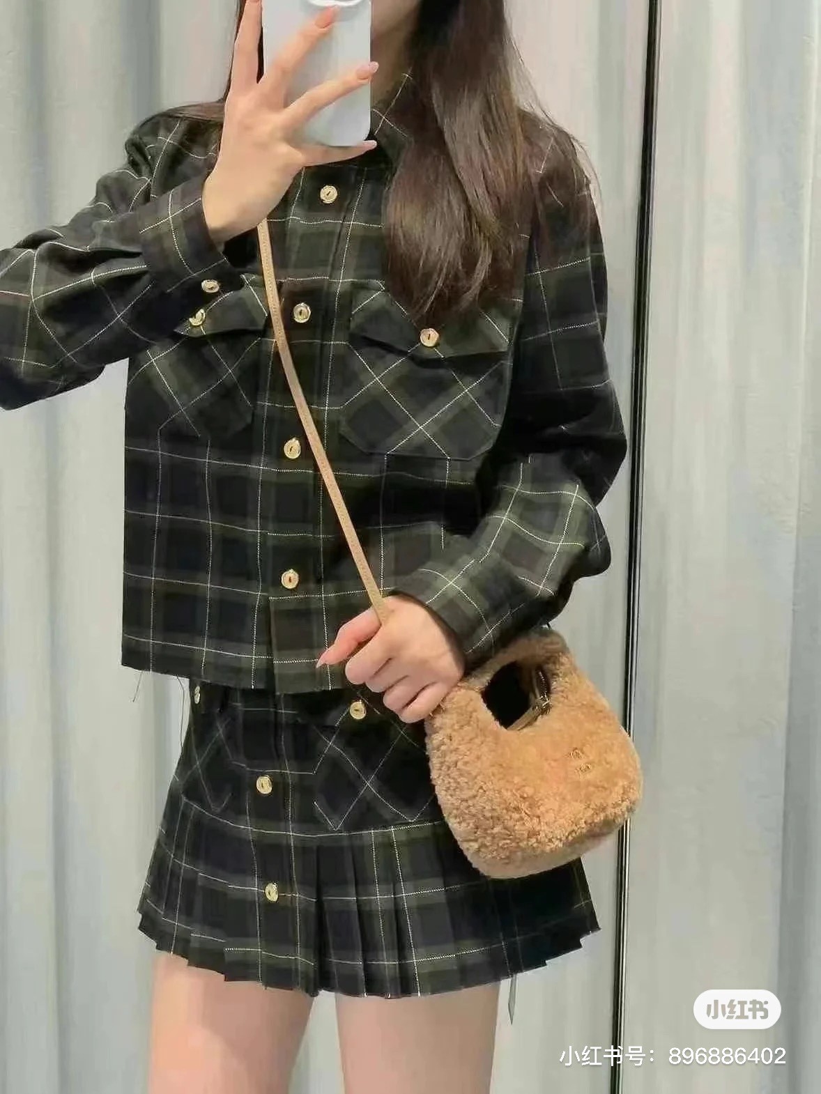 お洒落 カジュアル プレイド シャツ ミュウミュウ シャツ スーパーコピー-5