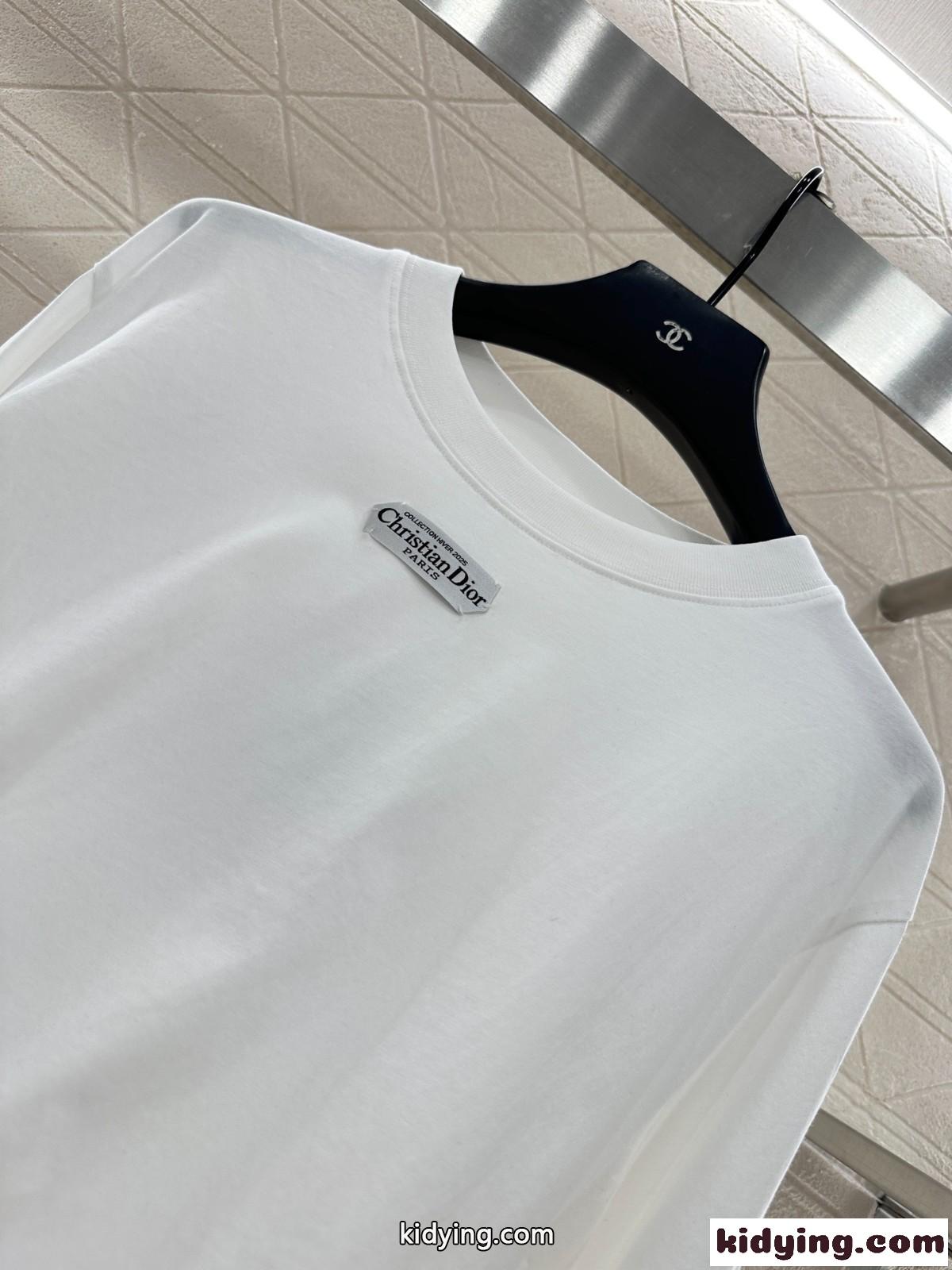 シンプル 着回し コットン長袖Tシャツ クリスチャン・ディオール Tシャツ コピー ホワイト-1