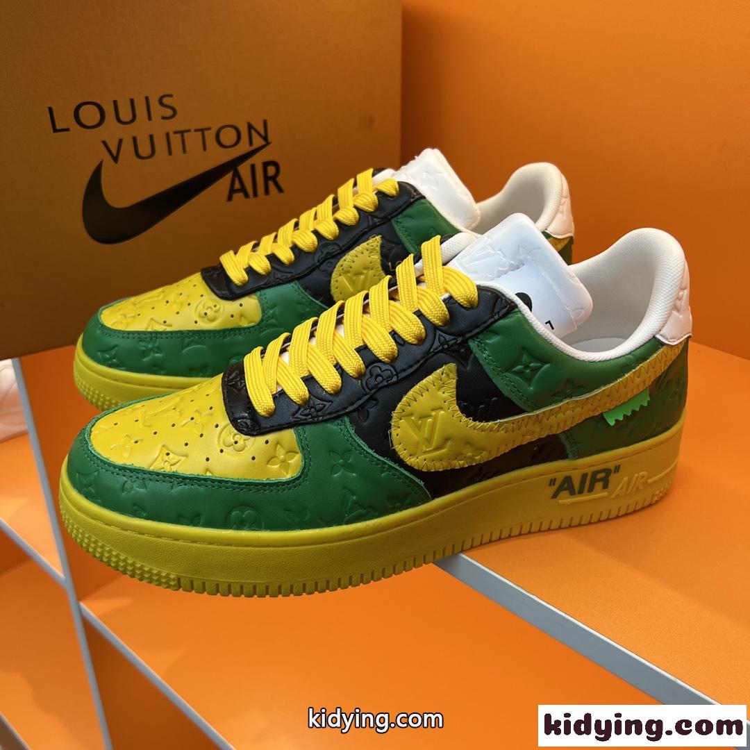 目立つ 配色 人気 カジュアル メンズ LV x OFF-WHITE x Nike オフホワイト スニーカー コピー レースアップ-1