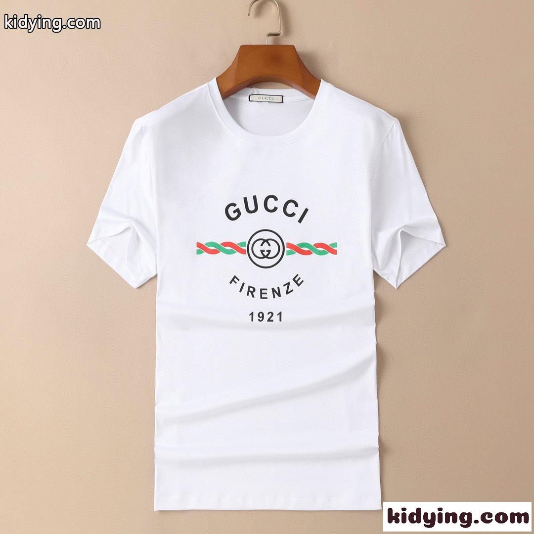 定番 合わせやすい ベーシック 快適 グッチ 半袖Tシャツ コピー おしゃれ プリント クルーネック トップス-2
