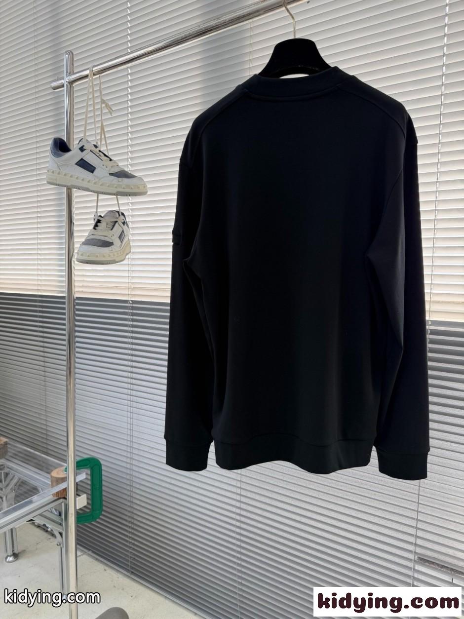 シンプル カジュアル スウェットシャツ プラダ Tシャツ 偽物 ブラック-4