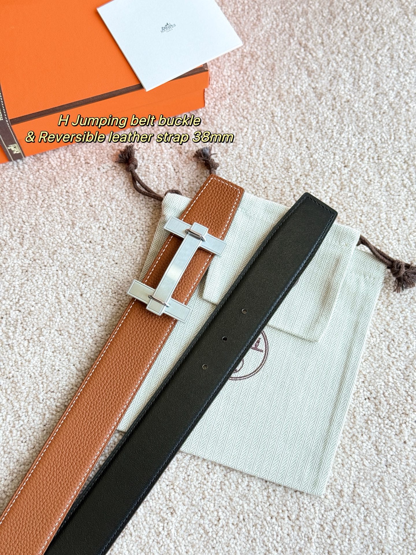 エルメス ベルト コピー Hジャンピング リバーシブル レザーベルト 38MM-2