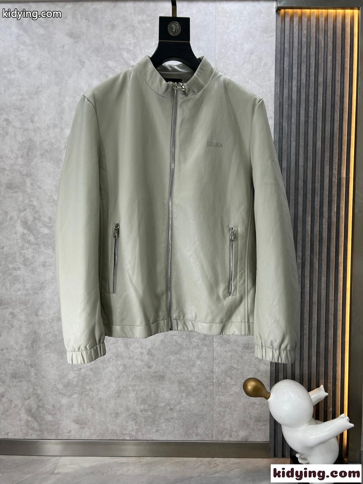 シンプル 上品 ビジネス レザーブルゾン エルメネジルド・ゼニア ジャケット コピー メンズ-0