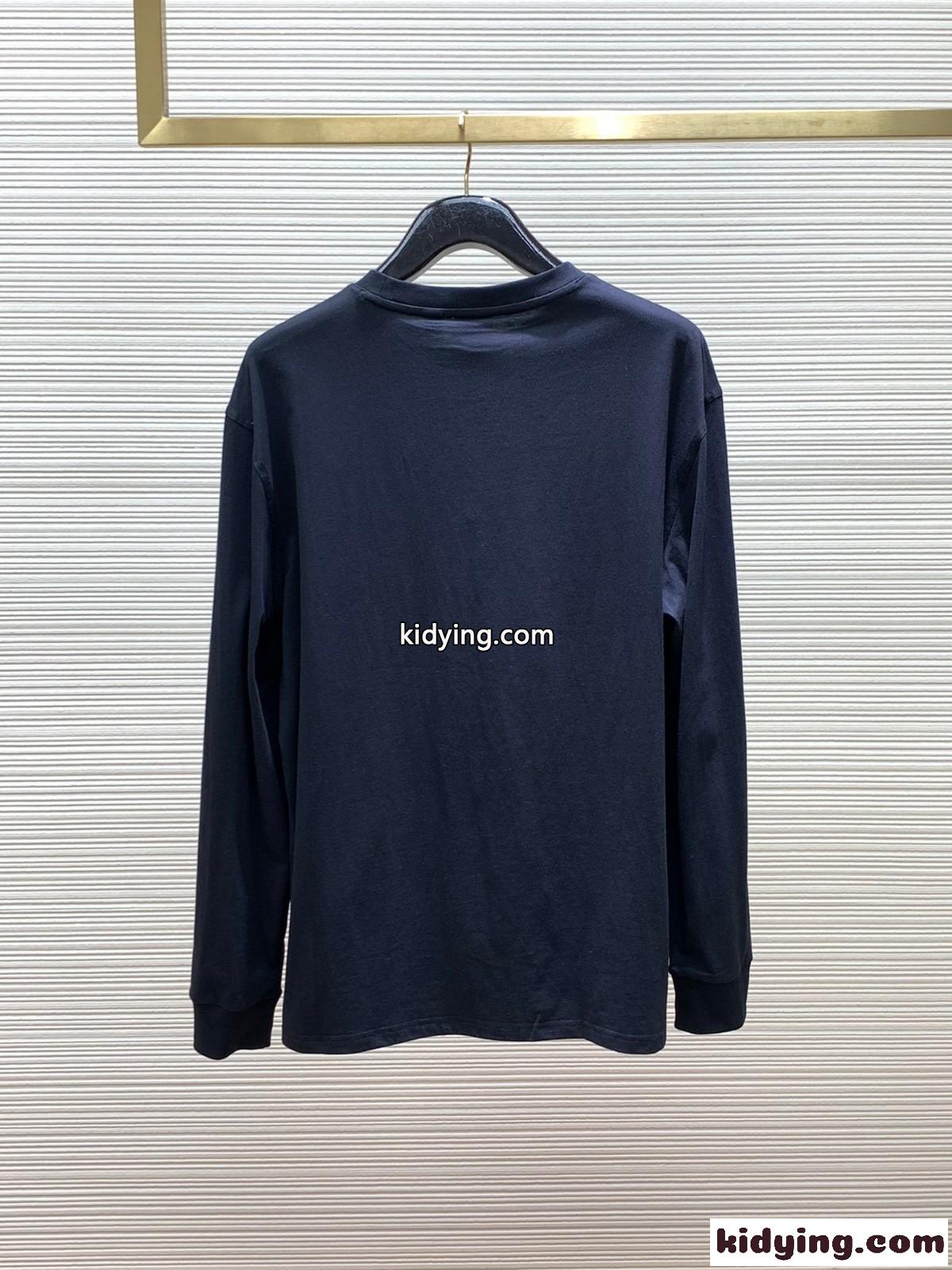 定番 カジュアル ロゴ 長袖Tシャツ バーバリー Tシャツ コピー ブラック-4
