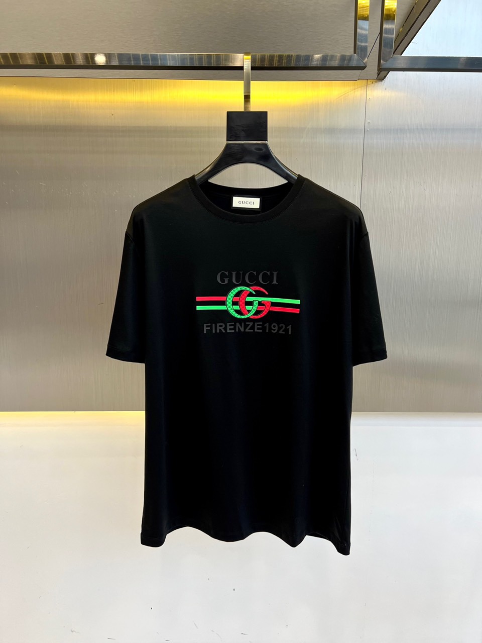 定番 カジュアル クルーネック グッチ Tシャツ 偽物 半袖トップス ブラック-0