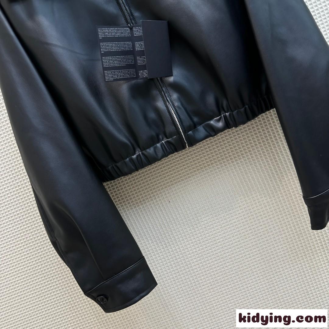 おしゃれ 人気 上品 PUレザージャケット プラダ ジャケット コピー-3
