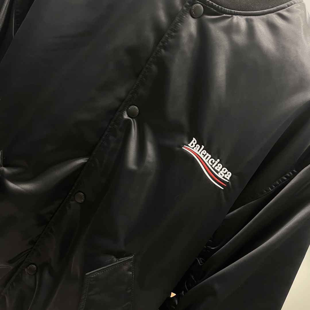 POLITICAL CAMPAIGN VARSITY ジャケット バレンシアガ ジャケット コピー ブラック-0