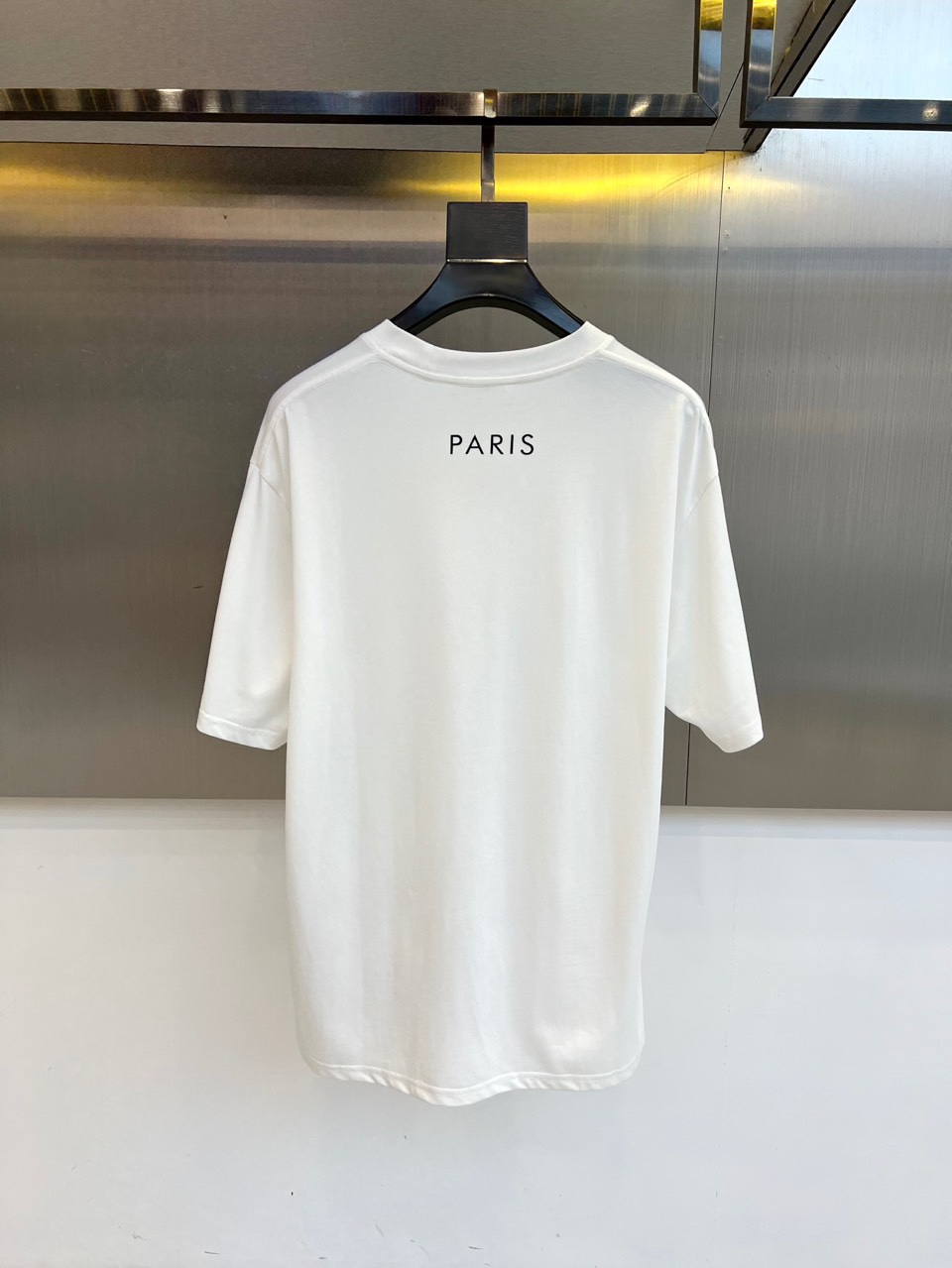 シンプル ロゴプリント 半袖Tシャツ セリーヌ Tシャツ 偽物 クルーネック ホワイト-3