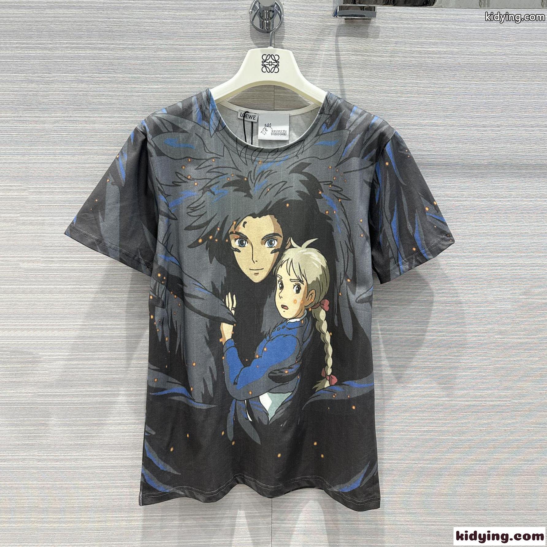新作​  ハウルとソフィー 半袖Tシャツ ロエベ Tシャツ コピー コットン トップス-1