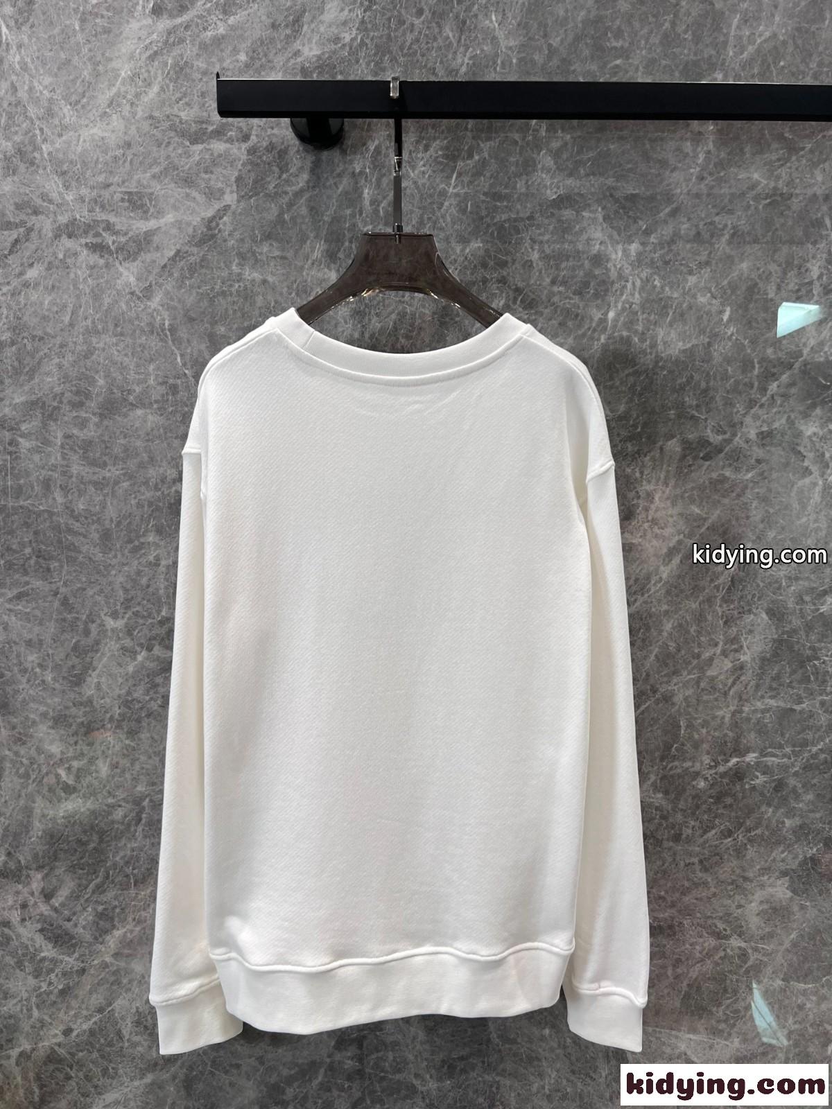 シスル ロゴ コットン スウェットシャツ バーバリー Tシャツ コピー ホワイト-2