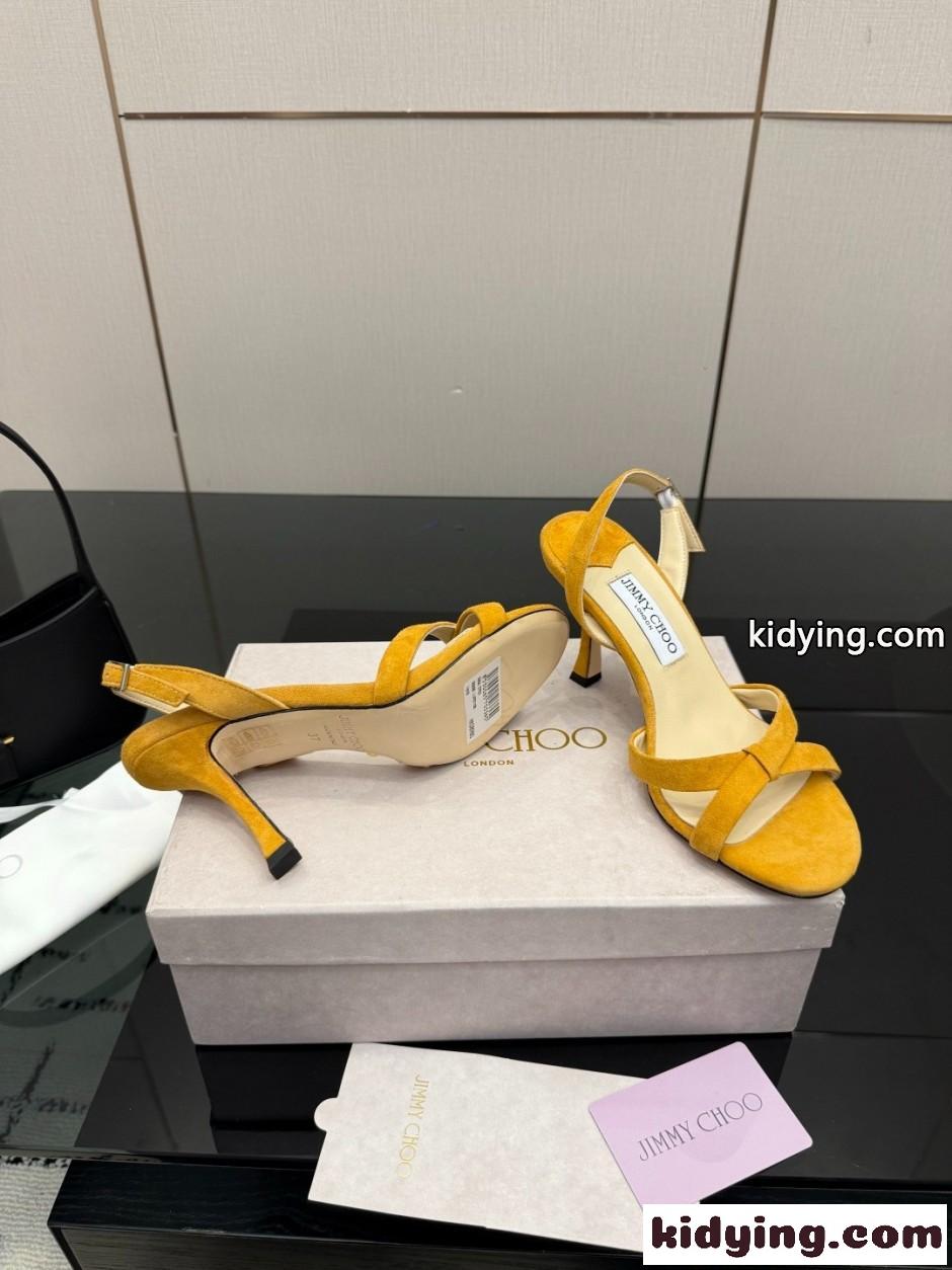 シンプル エレガント ジミーチュウ エルシー 70 スーパーコピー サンダル イエロー-3