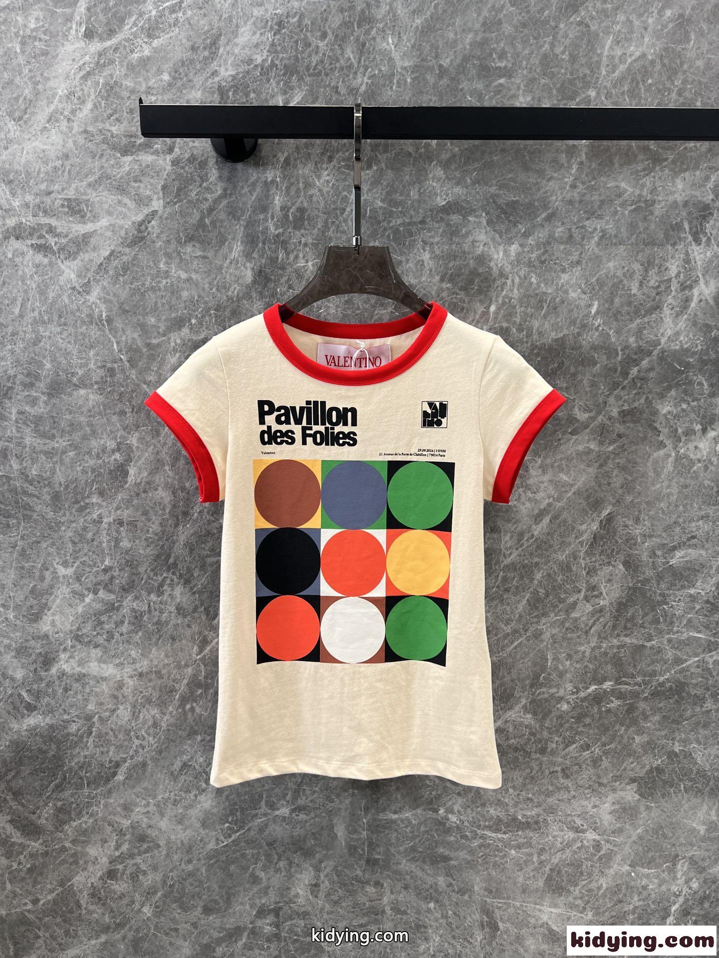 コットンジャージー プリント Tシャツ ヴァレンティノ 半袖Tシャツ スーパーコピー-2