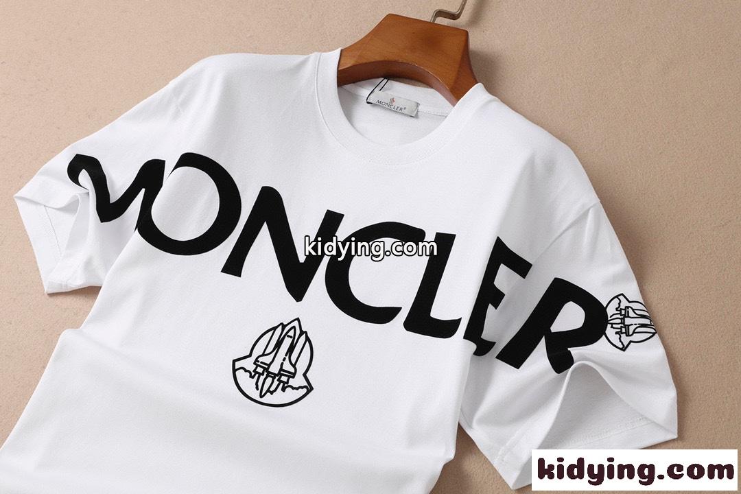 ロゴプリント お洒落 カジュアル シンプル モンクレール 半袖tシャツ コピー クルーネック ホワイト ブラック-3