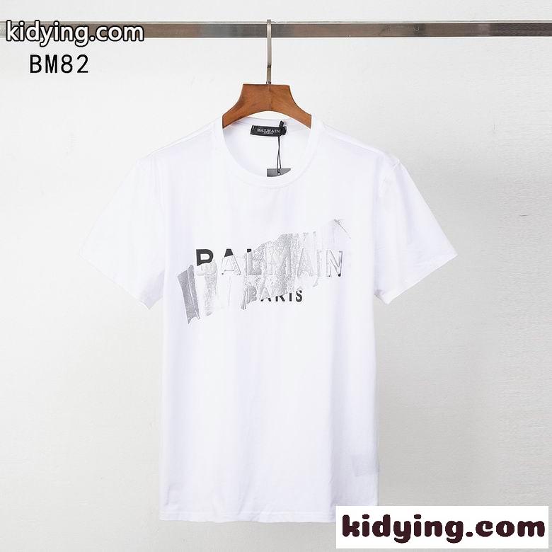 人気 ベーシック バルマン Tシャツ コピー 半袖 ロゴプリント クルーネック 定番-1