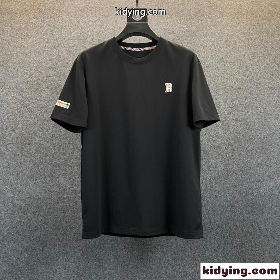 優しい肌触り シンプル クルーネック バーバリー 半袖Tシャツ コピー メンズ 夏 定番 トップス-3