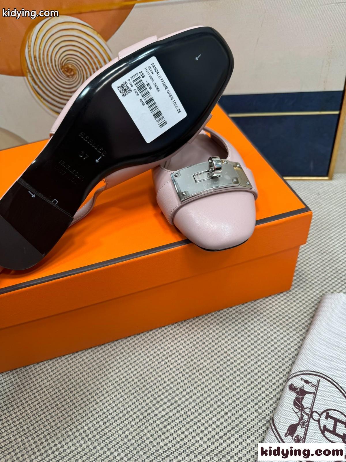 上品 フェンミン イノセント バレーシューズ エルメス サンダル コピー ピンク-3