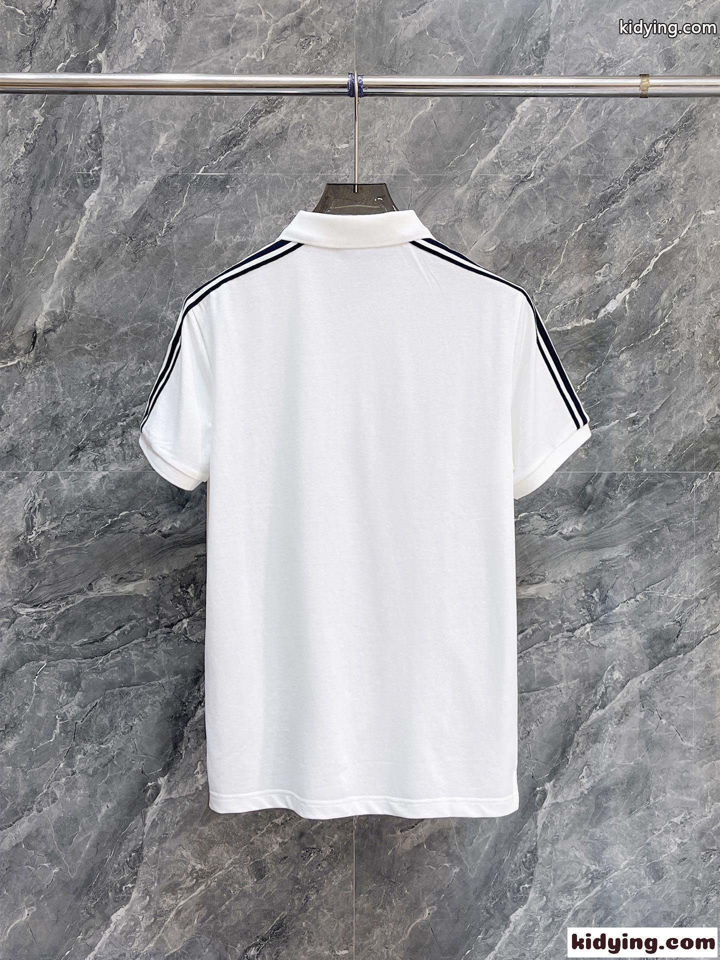 アルマーニ 半袖Tシャツ コピー カジュアル ロゴ コットンピケ ポロシャツ ホワイト-4