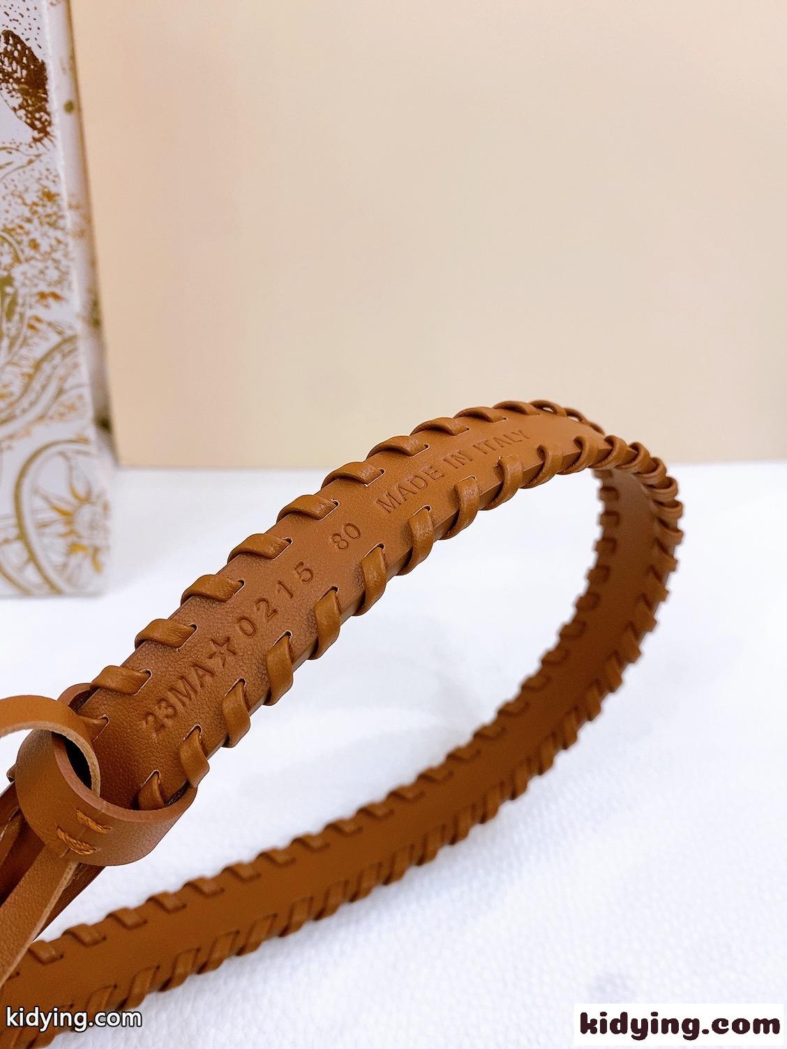 お洒落 20mm 合わせやすい Saddle ベルト クリスチャン・ディオール コピー ブラウン-3