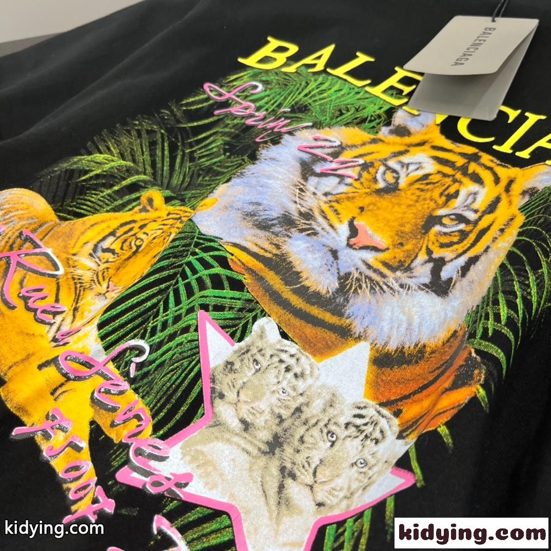 バレンシアガ Tシャツ コピー 大人気 新作 プリント ゆったり クールネック カジュアル 半袖 柔らかい ファッション-3