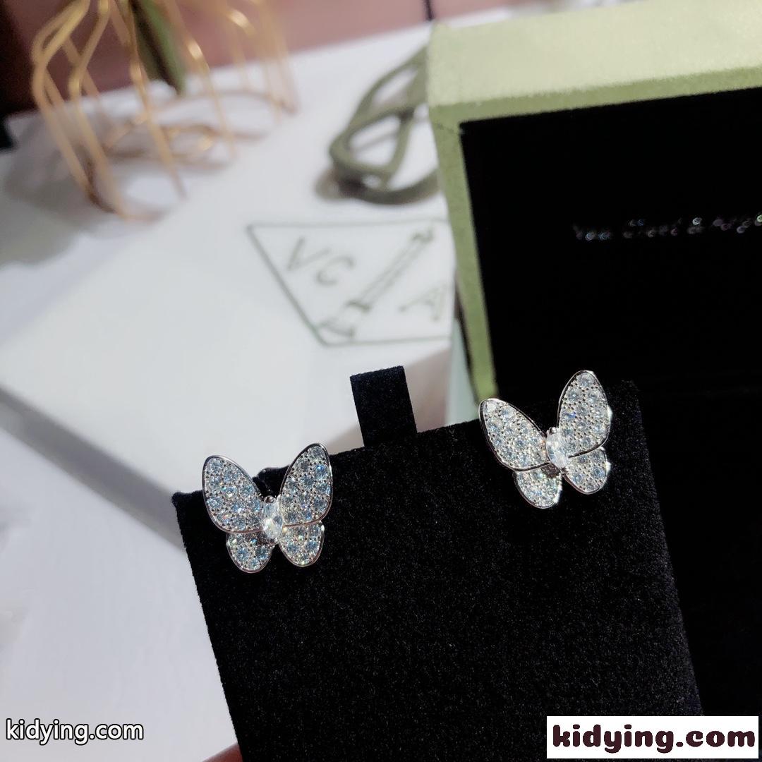キラキラ  蝶結び  可愛い  ヴァンクリーフ&アーペル ピアス コピー レディース イヤリング シルバー925 18kゴールドメッキ-2
