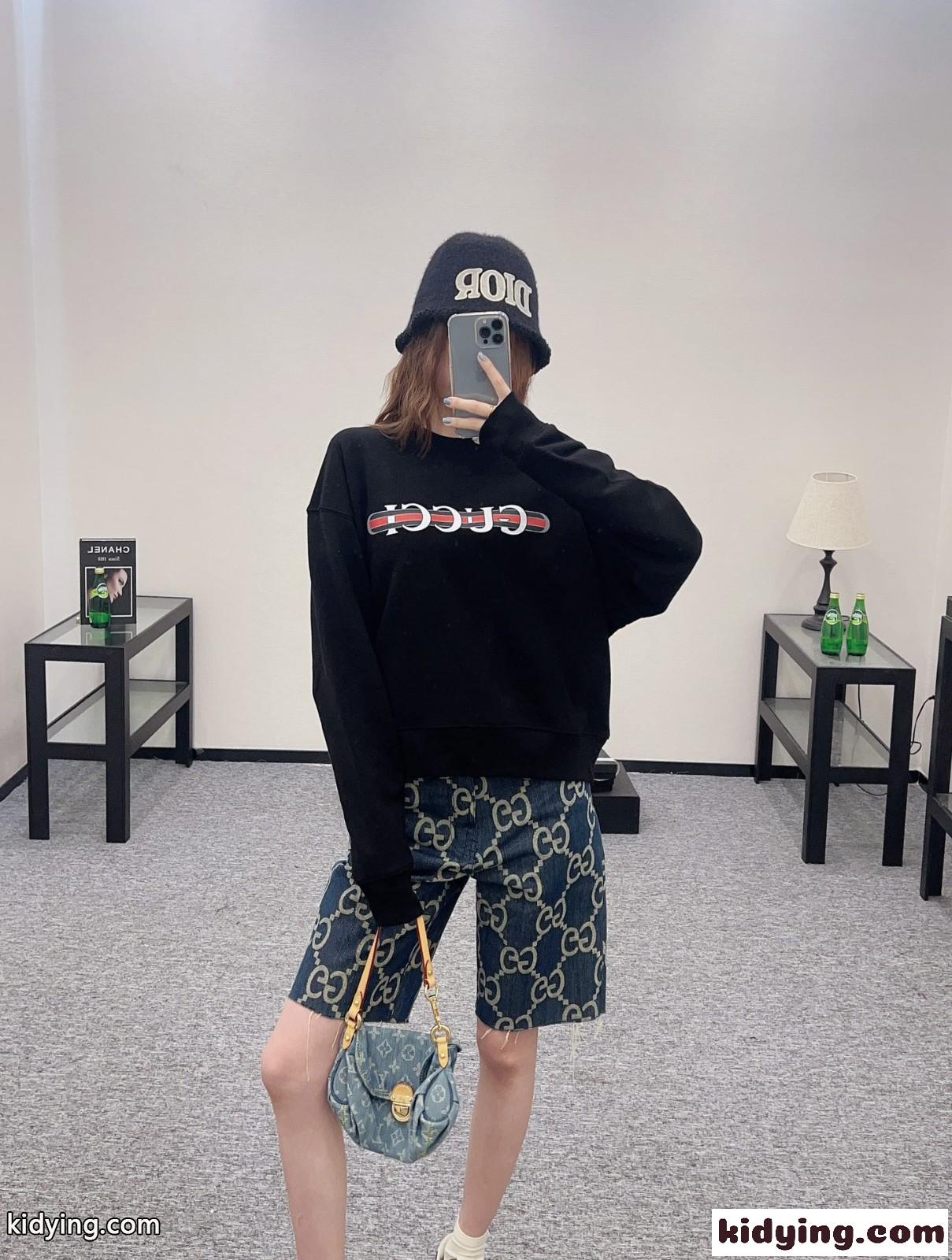 GUCCI プリント コットン スウェットシャツ グッチ Tシャツ コピー ブラック-4