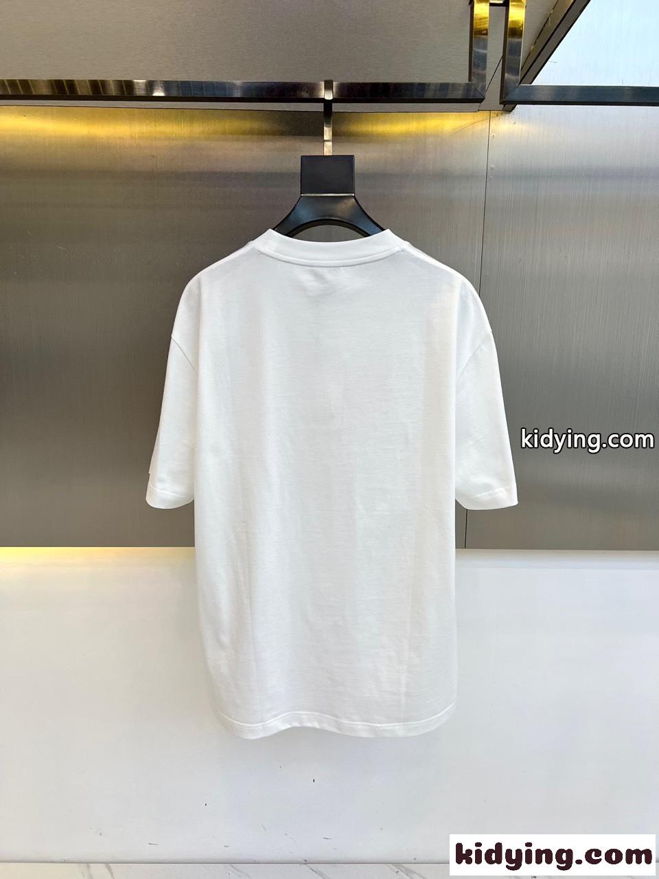 カジュアル 刺繍入り コットン 半袖Tシャツ モンクレール Tシャツ コピー ホワイト-4