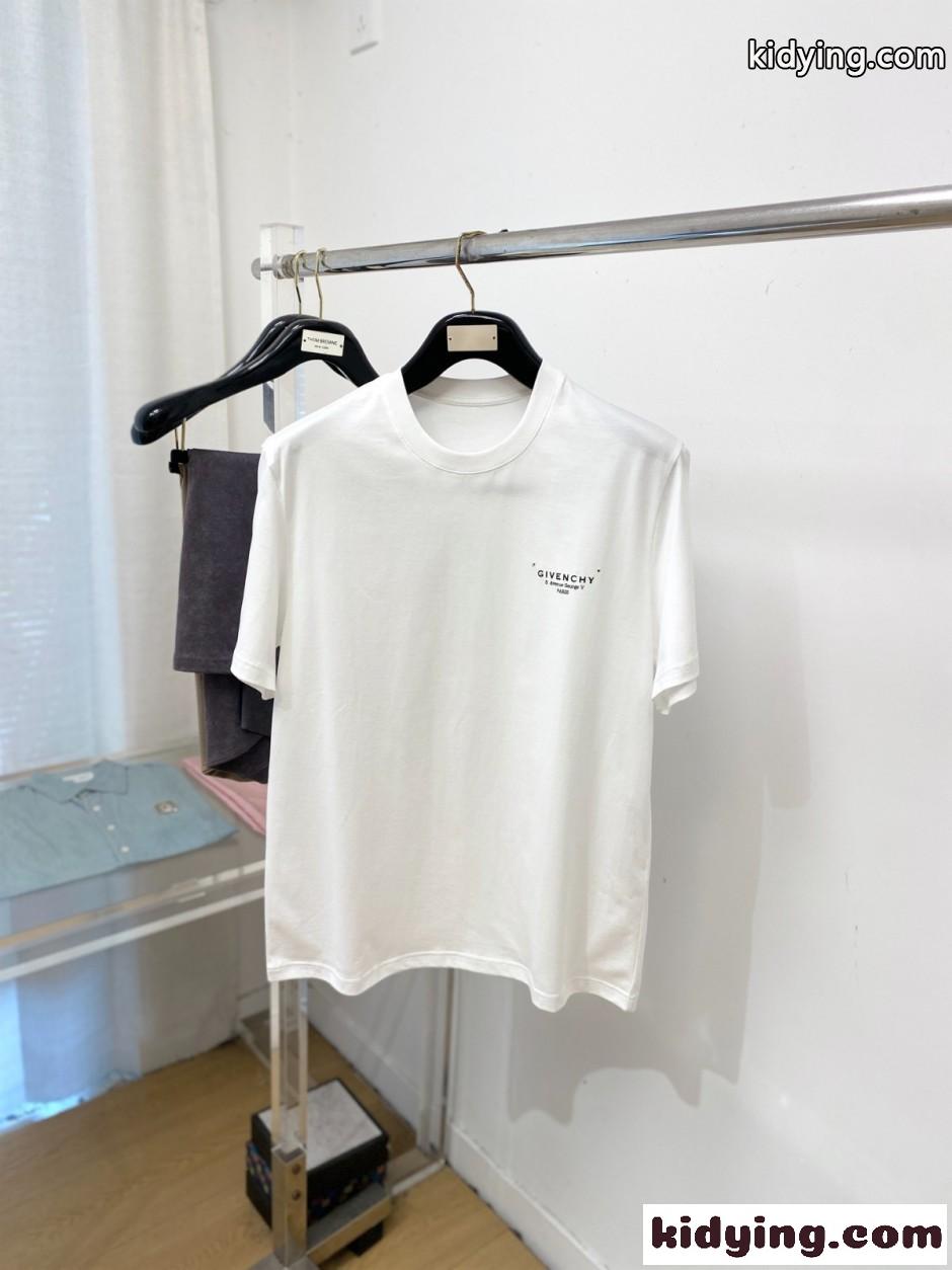 シンプル 合わせやすい ロゴ 半袖Tシャツ ジバンシィ Tシャツ 偽物 ホワイト-0