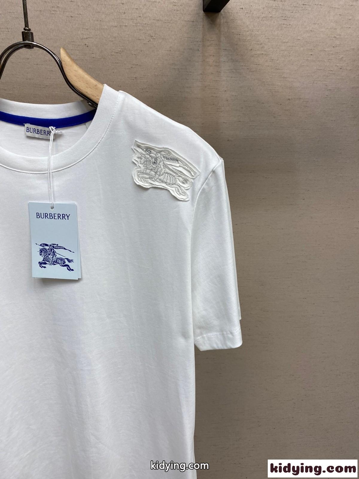 人気 カジュアル コットンTシャツ バーバリー 半袖Tシャツ コピー ホワイト-2
