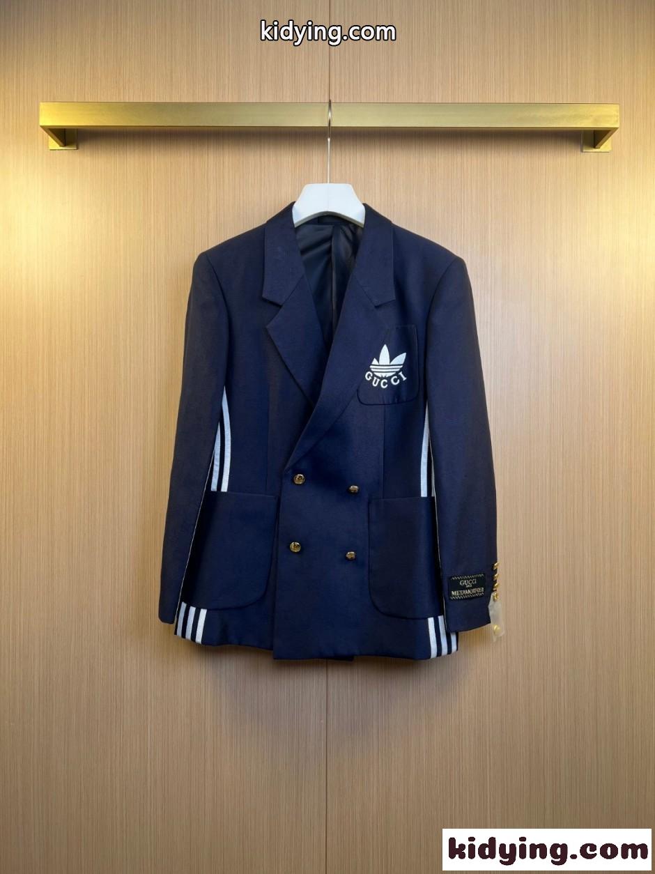 adidas × GUCCI ジャケット & スラックス セットアップ スーツ グッチ セットアップ 偽物 ネイビー-1