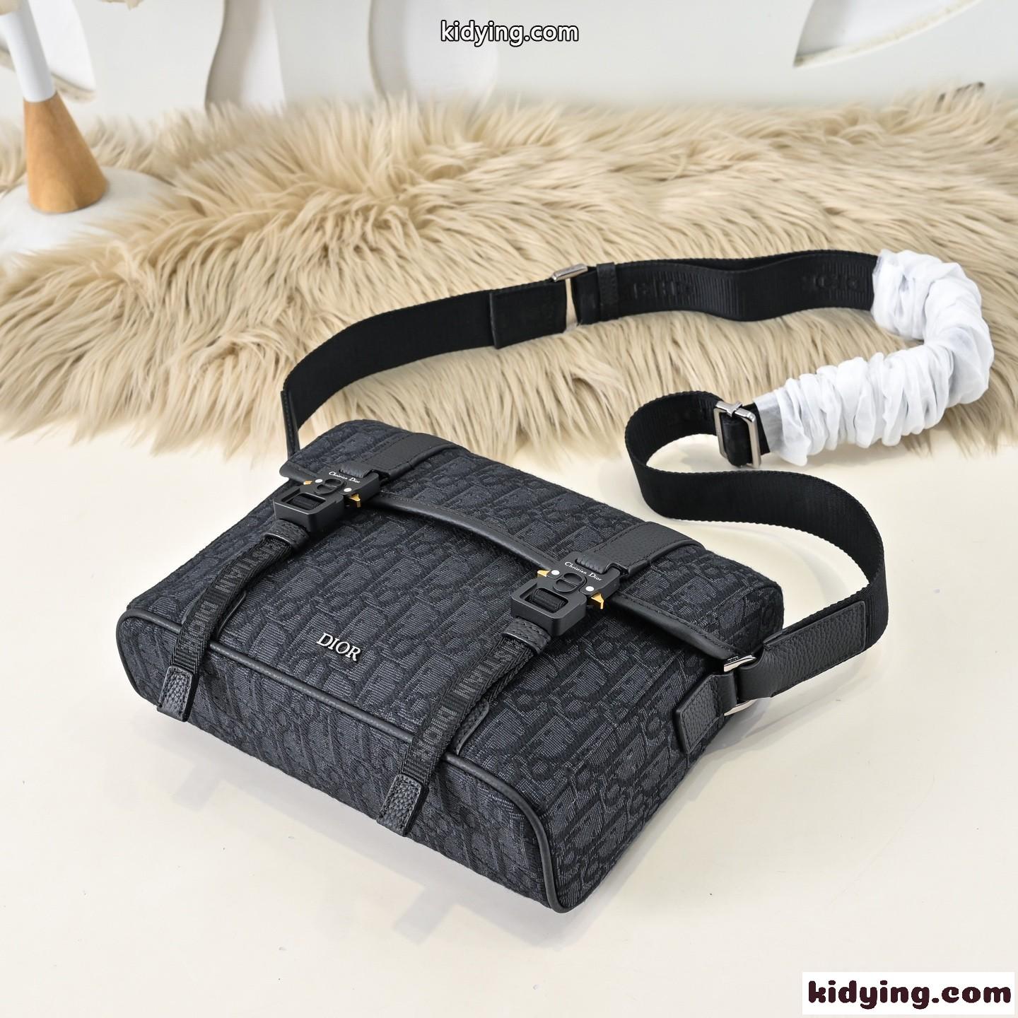Dior Hit the Road フラップ付き メッセンジャーバッグ スーパーコピー ジャガード ブラック-3