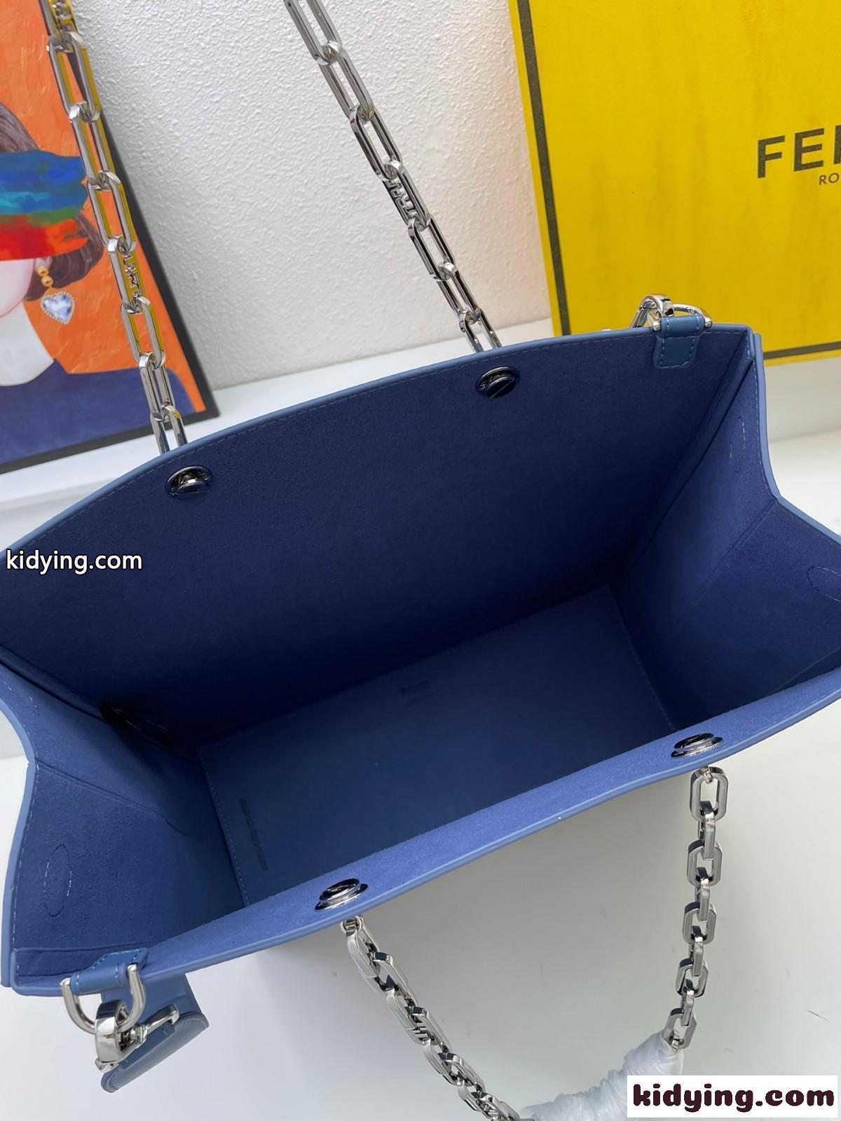 Fendi Pack ミディアム ショッピングバッグ フェンディ バッグ コピー レディース ブルー-4