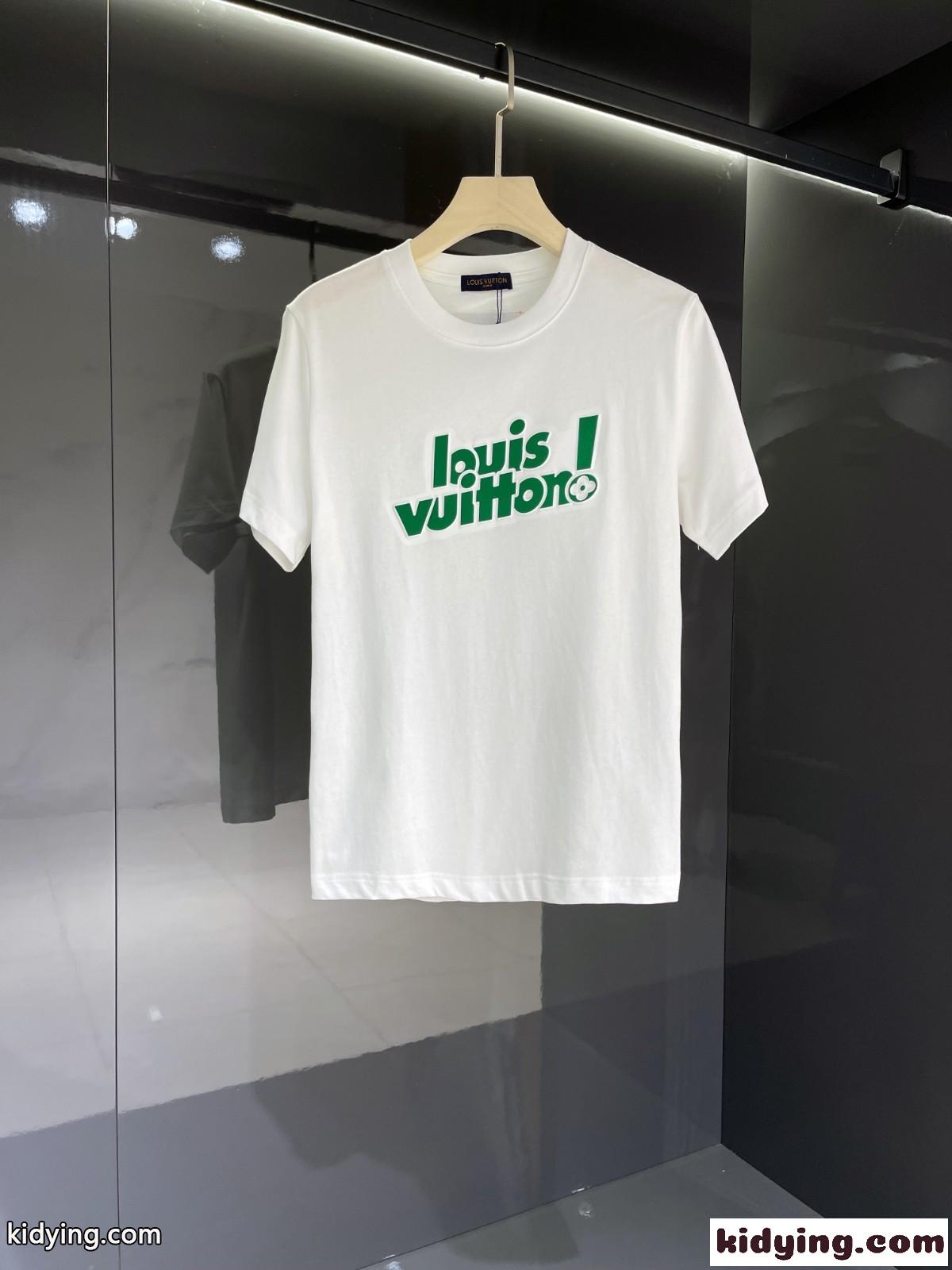 着心地いい ロゴ プリント クルーネック ルイ・ヴィトン Tシャツ コピー 半袖 メンズ トップス-1