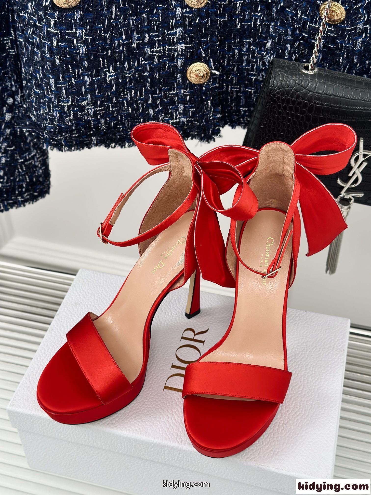 Mlle Dior ヒールサンダル クリスチャン・ディオール サンダル コピー レッド-2