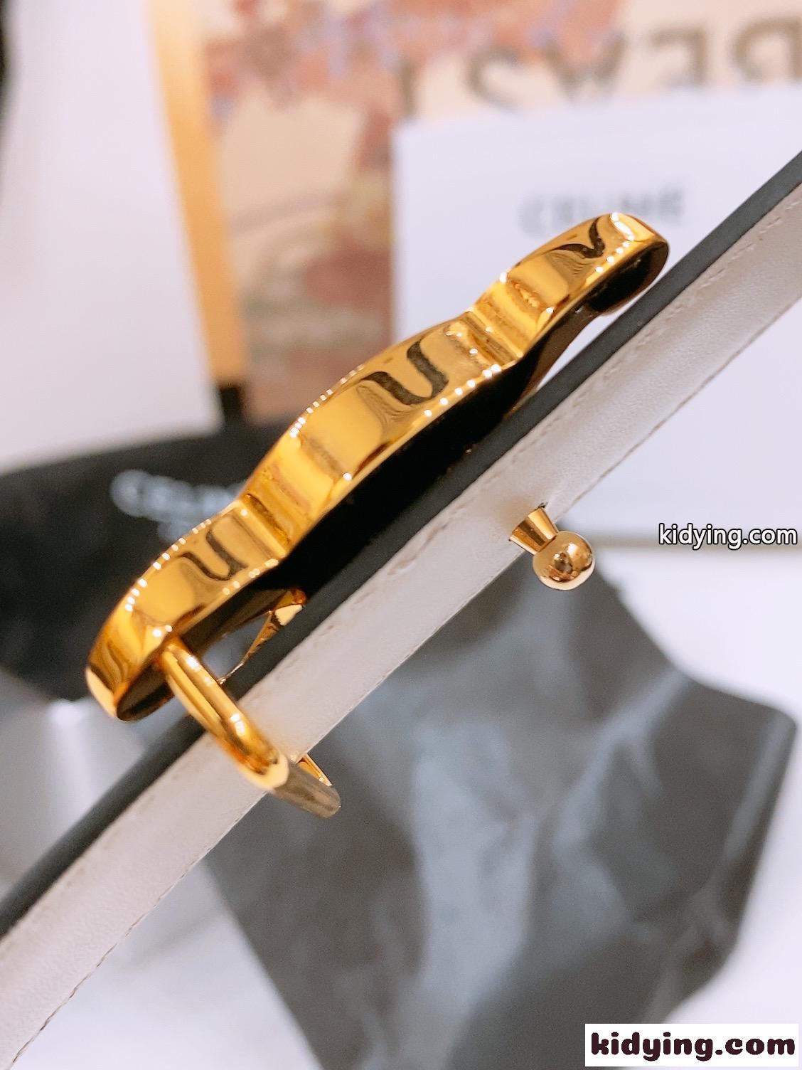 キラキラ 上品 リバーシブル レザーベルト セリーヌ ベルト コピー 25mm-2