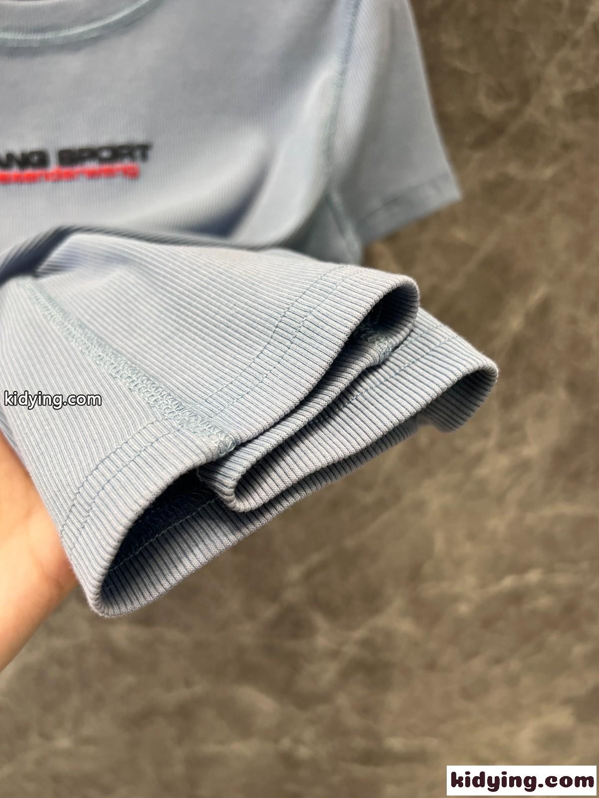 アレキサンダーワング Tシャツ コピー シンプル ロゴ コンパクト 半袖Tシャツ ライトブルー-3