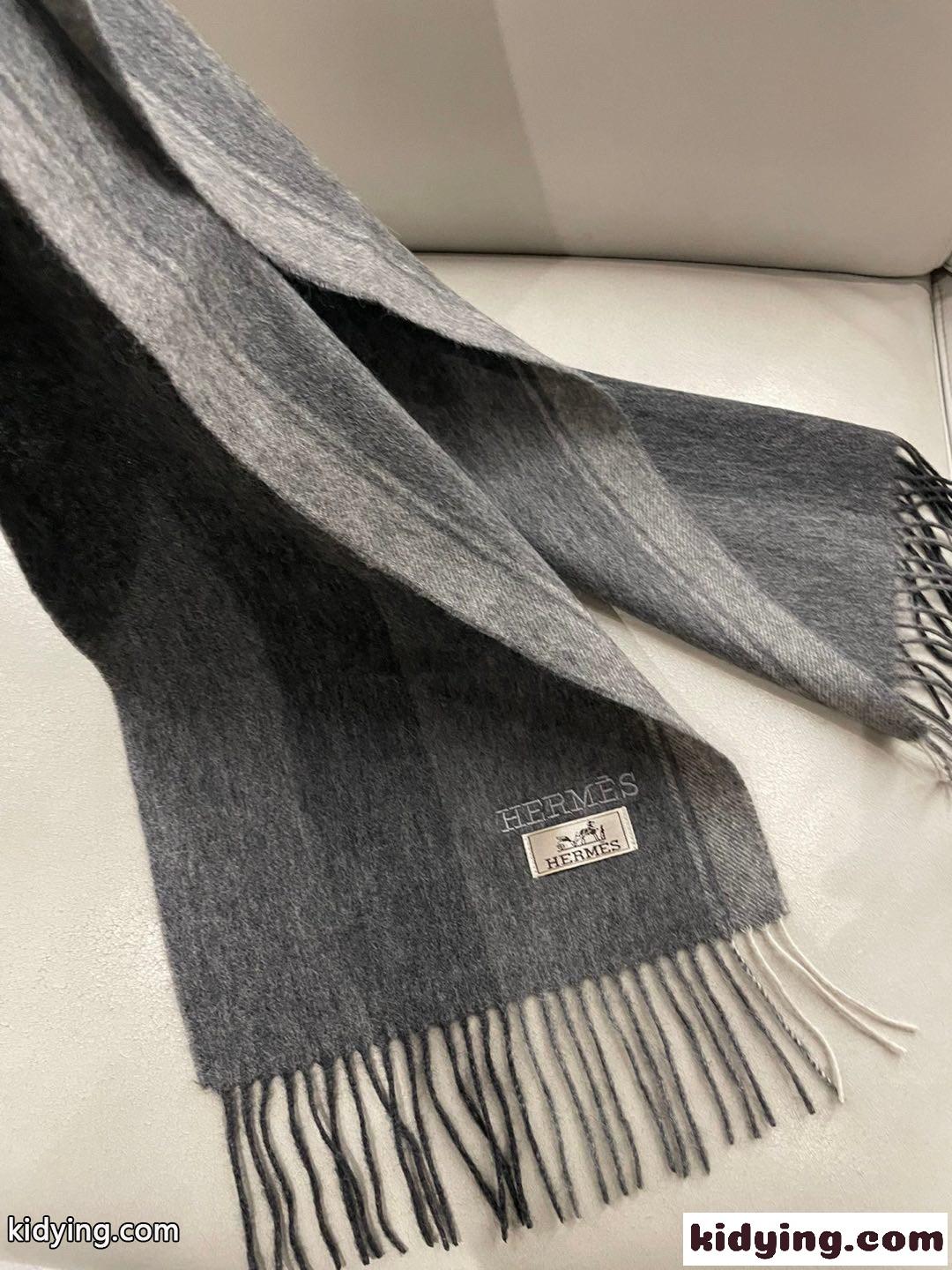 エルメス スカーフ コピー シンプル 上品 カシミヤ マフラー グレー-3